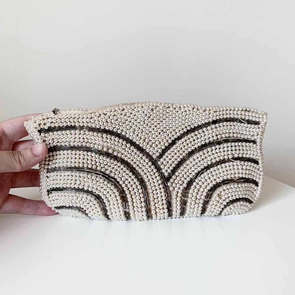 Vintage retro beaded clutch bag